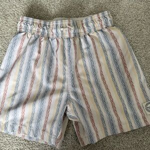 Abercrombie Kids Striped Swim Trunks - Red, Blue, Cream